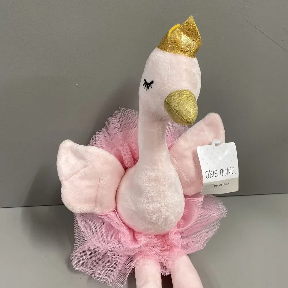 Okie Dokie JcPenny Flamingo Plush Baby Lovey Pink Tutu Ballerina Crinkle NWT